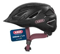 ABUS Casque vélo Urban‑I 3.0 Flower Art – feu arrière, fermeture magnétique – M (52–58 cm)