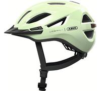 ABUS Casque urbain Urban-I 4.0 - Casque de vélo avec feu arrière rechargeable, 2 modes d'éclairage, visière, et fermeture magnétique - pour adolescents, femmes et hommes - taille L, vert
