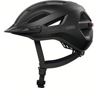 ABUS Casque urbain Urban-I 4.0 - Casque de vélo avec feu arrière rechargeable, 2 modes d'éclairage, visière, et fermeture magnétique - pour adolescents, femmes et hommes - taille L, noir