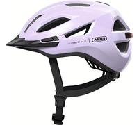 ABUS Casque urbain Urban-I 4.0 - Casque de vélo avec feu arrière rechargeable, 2 modes d'éclairage, visière, et fermeture magnétique - pour adolescents, femmes et hommes - taille L, violet