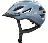 ABUS Casque urbain Urban-I 4.0 - Casque de vélo avec feu arrière rechargeable, 2 modes d'éclairage, visière, et fermeture magnétique - pour adolescents, femmes et hommes - taille S, bleu