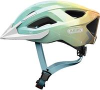 ABUS Casque Vélo Aduro 2.0 avec Lumière, Bleu Clair/Orange, Taille L