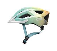ABUS Casque Vélo Aduro 2.0 avec Lumière, Bleu Clair/Orange, Taille M