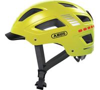 ABUS Casque vélo avec lumière - Hyban 2.0 LED, Jaune Brillant, Taille M