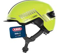 ABUS Casque Urban Helm HUD-Y – feu LED arrière magnétique rechargeable, fermeture magnétique, Mixte