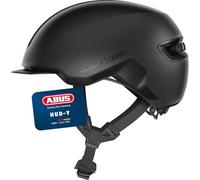 ABUS Casque vélo Urban Helm HUD-Y – feu LED arrière magnétique rechargeable – pour femmes et hommes