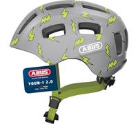 ABUS Casque Vélo Youn-I 2.0, Gris avec Motif Éclair, Taille M