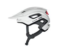 ABUS Casque VTT Cliffhanger QUIN - casque de vélo intelligent pour les sentiers escarpés - avec détection de chute & système d'alarme SOS - pour hommes et femmes - blanc/rouge brillant, taille L