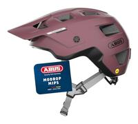 ABUS Casque VTT MoDrop MIPS, Rouge, M | Casque vélo avec protection MIPS pour ados et adultes, système Zoom Spin, compatible queue-de-cheval