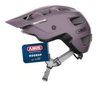 ABUS Casque VTT MoDrop, Violet, S | Technologie In-Mold, système de réglage, fixation lunettes, ouverture queue-de-cheval