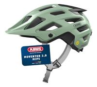 ABUS Casque VTT Moventor 2.0 MIPS, Casque vélo en Vert, Taille S | Casque All-Mountain avec protection anti-choc, pour femmes et hommes, jeunes et adultes, ouverture queue de cheval