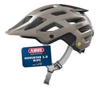 ABUS Casque VTT Moventor 2.0 MIPS, Casque Vélo Gris, Taille M | Casque All-Mountain avec protection anti-choc, hommes et femmes, adultes et jeunes, ouverture queue-de-cheval