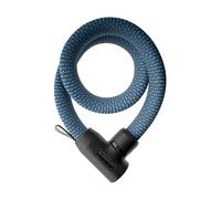 ABUS Chaîne antivol YARNIT 4004K, longueur 110 cm, bleu | Antivol vélo textile tricoté, cylindre anti-crochetage, verrouillage auto, protège la peinture