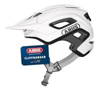 ABUS Cliffhanger Casque de VTT - Casque de vélo pour Les Trails exigeants - avec Grandes Ouvertures d'aération et système de Sangles TriVider - pour Homme et Femme - Blanc - Taille L