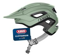 ABUS Cliffhanger Casque de VTT - Casque de vélo pour Les Trails exigeants - avec Grandes Ouvertures d'aération et système de Sangles TriVider - pour Homme et Femme - Vert - Taille L