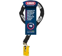 ABUS Combinaison cadenas-chaîne GRANIT™ Detecto XPlus 8077 Antivol à disque de frein avec alarme + chaîne de 12 mm 12KS Black Loop - Niveau de sécurité 19