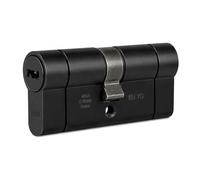 Abus Cylindre de Porte D66PS Noir avec Fonction Débrayable et Caractéristique Pre-Snap, 40x40 mm, 5 Clés Réversibles Incluses