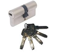 ABUS Cylindre de serrure 40/40mm (c=80mm) avec 5 clés - SKG certifié - Nickel - Serrure - Verrou