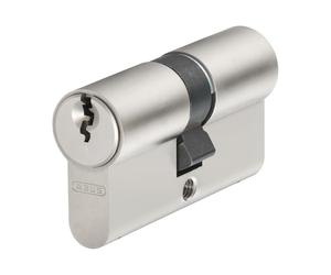 ABUS Cylindre Profilé E30NP 50/50 - Bouton Rotatif, Sécurité Niveau 6 | Sans té intérieur, face arrière plane - Pour verrous blindés, garages, portes WC - 5 clés incluses