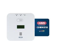 ABUS Détecteur de monoxyde de carbone COWM510 - Détecteur de CO avec alarme puissante de 85 dB, bouton de test, capteur de 10 ans & écran LCD - blanc