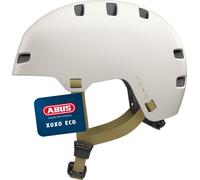 ABUS Fahrradhelm XOXO ECO - Casque de ville au look skater - casque pour skateboard, vélo, scooter - tous les composants partiellement ou complètement recyclés - pour jeunes et adultes - Taupe, taille