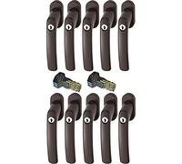 Abus FG200 B SB Lot de 10 poignées de fenêtre verrouillables Marron