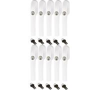 ABUS FG300 Poignée de fenêtre verrouillable, blanc, en Ensemble 10 pièces toutes s'ouvrant avec la même clé AL0125 avec au total 20 clé