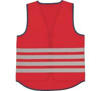ABUS Gilet de sécurité Lumino Day Vest - gilet de sécurité rouge pour une meilleure visibilité de jour et de nuit - pour adultes - avec fermeture éclair - taille XL