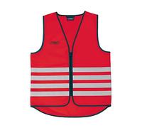 ABUS Gilet de sécurité Lumino Day Vest - gilet de sécurité rouge pour une meilleure visibilité de jour et de nuit - pour adultes - avec fermeture éclair - taille XXL