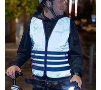 ABUS Gilet de sécurité Lumino Urban Vest - gilet de sécurité entièrement réfléchissant pour une meilleure visibilité de nuit - pour adultes - avec fermeture éclair - taille M