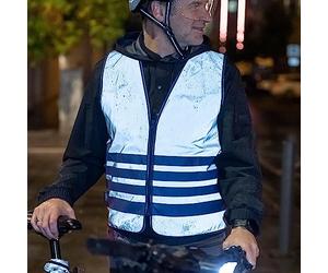 ABUS Gilet de sécurité Lumino Urban Vest - gilet de sécurité entièrement réfléchissant pour une meilleure visibilité de nuit - pour adultes - avec fermeture éclair