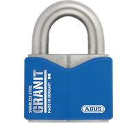 ABUS Cadenas Granit 37ST/55 en acier inoxydable - pour une utilisation en extérieur - avec cylindre à disque ABUS-Plus - de sécurité ABUS 10 - bleu/argent