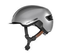 ABUS Casque vélo HUD-Y – Feu LED arrière magnétique rechargeable – Gleam Silver L