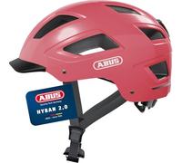 ABUS Hyban 2.0 Casque de Ville - Casque de Vélo Robuste pour Usage Quotidien, Coque Rigide en ABS - Unisexe - Rouge, Taille M