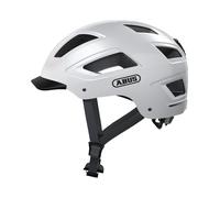 ABUS Casque de vélo Hyban 2.0 – feu arrière, coque ABS – pour femmes et hommes – Blanc L