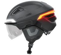 Casque de vélo ABUS HYP-E B.Lace - avec feu Avant, arrière et Clignotant Ainsi Que feu Stop activé sans Fil - avec visière et Cache-Oreilles - pour vélo, vélo électrique et S-Pedelec