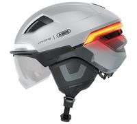 Casque de vélo ABUS HYP-E B.Lace - avec feu Avant, arrière et Clignotant Ainsi Que feu Stop activé sans Fil - avec visière et Cache-Oreilles - pour vélo, vélo électrique et S-Pedelec