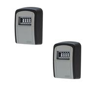 ABUS KeyGarage 707-Lot de 2 boîtes à clés pour Montage Mural - pour jusqu'à 7 clés ou Petits Objets de Valeur - Noir/argenté