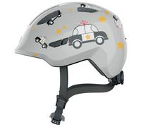 ABUS Casque vélo Smiley 3.0 enfant, coupe basse, place pour tresse, Gris Police M (50-55 cm)