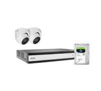 ABUS Kit Complet de vidéosurveillance - 2 Mini caméras dôme analogiques HD, enregistreur vidéo Hybride pour 4 caméras analogiques et 2 caméras IP, Disque Dur 1 to, Full HD 1080p, WDR, Vision Nocturne