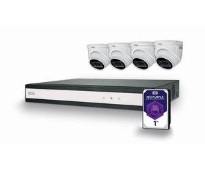ABUS Kit de vidéosurveillance 4 caméras mini-dômes + enregistreur hybride - TVVR33842D