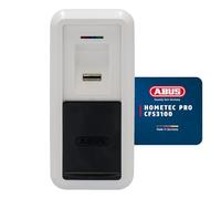 ABUS Scanner d'empreintes HomeTec Pro CFS3100 Bluetooth – pour porte d'entrée, avec capot – blanc