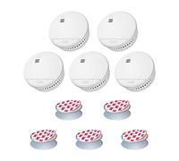 ABUS Lot de 5 détecteurs de fumée RWM90 + Support magnétique - Convient pour Les pièces de Vie et Les Caves - Batterie de 5 Ans - Volume d'alarme : 85 DB - Blanc