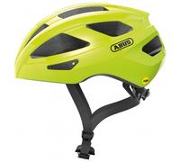 ABUS Casque de vélo Macator MIPS – avec visière, adapté aux tresses – Mixte S (51–55 cm) Signal Yellow