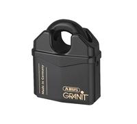 ABUS Cadenas Granit 37RK/80 Cadenas Premium pour usage intensif - protection accrue de l'anse - de sécurité 10 - avec 2 clés et carte de sécurité - noir - 43121, 80 mm