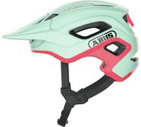 ABUS MTB-Helm Cliffhanger - Casque de vélo pour les trails exigeants - avec de grandes ouvertures d'aération & système de lanière TriVider - pour femmes et hommes - Vert menthe/rose, taille M (54-58 c
