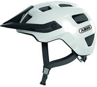 ABUS MTB-Helm MoTrip - Casque de vélo robuste avec visière réglable en hauteur pour VTT - ajustement individuel - unisexe - Blanc brillant, taille S (51-55 cm ?)