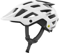 ABUS MTB-Helm Moventor 2.0 MIPS - Casque de vélo avec protection contre les chocs pour l'utilisation tout-terrain sur le VTT - Casque All-Mountain pour femmes et hommes - Blanc brillant, taille L (57-