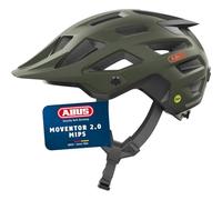 ABUS MTB-Helm Moventor 2.0 MIPS - Casque de vélo avec protection contre les chocs pour l'utilisation tout-terrain - Casque All-Mountain, unisexe - Vert foncé, taille M