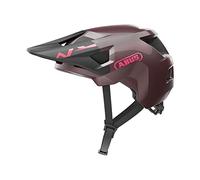 ABUS MTB-Helm YouDrop - Casque de vélo pour enfants et adolescents - pour le quotidien ou les tours sur le terrain - avec place pour une tresse - rouge foncé, taille S